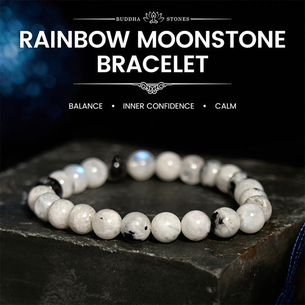 Buddha Stone Rainbow Moonstone Harmony Bracelet