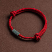 Buddha Stones Luck Jade String Rope Bracelet Bracelet BS Red(Wrist Circumference 14-20cm)