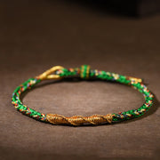 Buddha Stones Handmade Chinese Zodiac Natal Buddha Luck Strength Braided Rope Bracelet Bracelet BS Green-Ox/Tiger-Void Bodhisattva(Wrist Circumference 14-17cm)