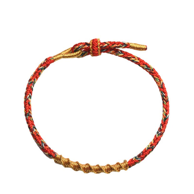 Buddha Stones Handmade Chinese Zodiac Natal Buddha Luck Strength Braided Rope Bracelet