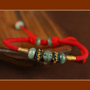 Buddha Stones Jade Abacus Bead Prosperity Red String Rope Bracelet