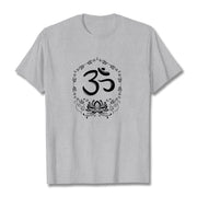 Buddha Stones OM Lotus Sketch Cotton Tee T-shirt