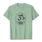 Buddha Stones OM Lotus Sketch Cotton Tee T-shirt