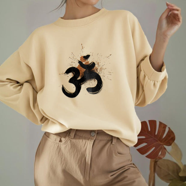 Buddha Stones OM Design Fleece Lined Polyester Sweatshirt