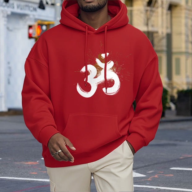 Buddha Stones OM Sanskrit Fleece Lined Polyester Hoodie