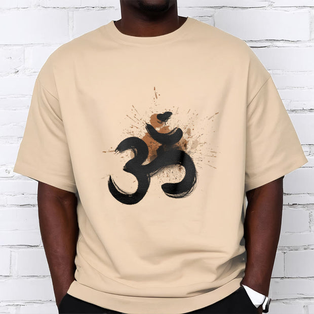 Buddha Stones OM Sanskrit Design Cotton Tee T-shirt