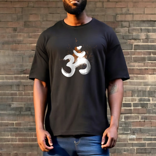 Buddha Stones OM Sanskrit Design Cotton Tee T-shirt