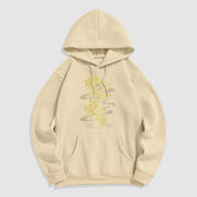 Buddha Stones Golden Dragon Design Fleece Lined Hoodie