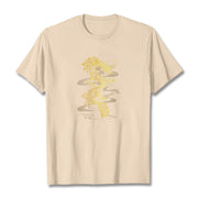 Buddha Stones Golden Dragon Cotton Tee T-shirt T-Shirts BS Bisque 2XL