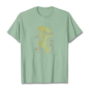 Buddha Stones Golden Dragon Cotton Tee T-shirt