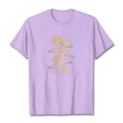 Buddha Stones Golden Dragon Cotton Tee T-shirt T-Shirts BS Plum 2XL