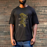 Buddha Stones Golden Dragon Cotton Tee T-shirt T-Shirts BS 1