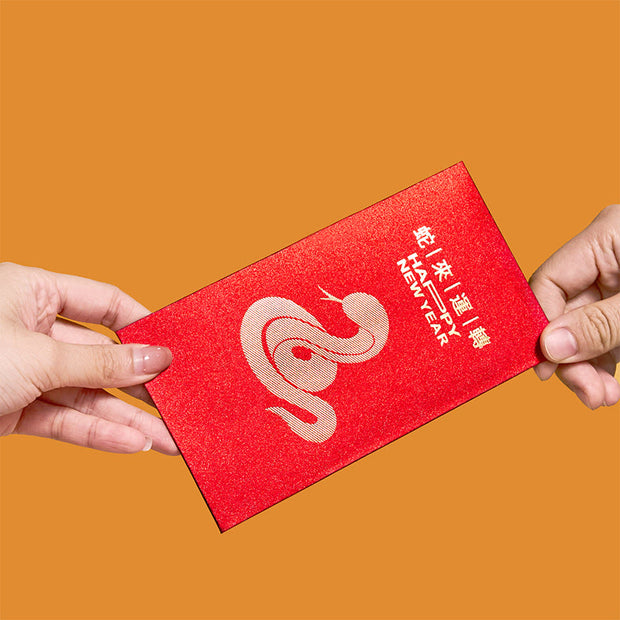 Buddha Stones 6Pcs Chinese Red Envelope Year of the Snake Lucky Money Envelopes 2025 New Year