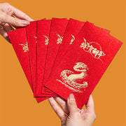 Buddha Stones 6Pcs Chinese Red Envelope Year of the Snake Lucky Money Envelopes 2025 New Year