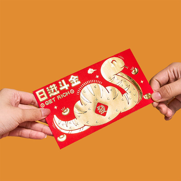 Buddha Stones 6Pcs Red Envelope Year Of The Snake Design Lucky Money Envelopes Good Luck 2025 Chinese New Year