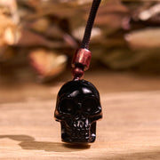 FREE Today: Purification Strength Black Obsidian String Skeleton Necklace Pendant