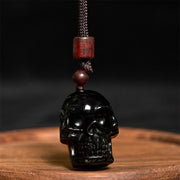 FREE Today: Purification Strength Black Obsidian String Skeleton Necklace Pendant