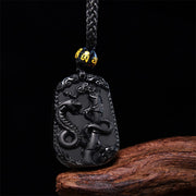 Buddha Stones Chinese Zodiac Obsidian Purification Fulfilment Necklace Pendant Necklaces & Pendants BS 1