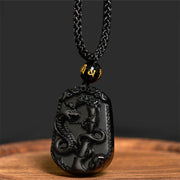 Buddha Stones Chinese Zodiac Obsidian Purification Fulfilment Necklace Pendant Necklaces & Pendants BS 12