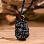 Buddha Stones Chinese Zodiac Obsidian Purification Fulfilment Necklace Pendant Necklaces & Pendants BS 9