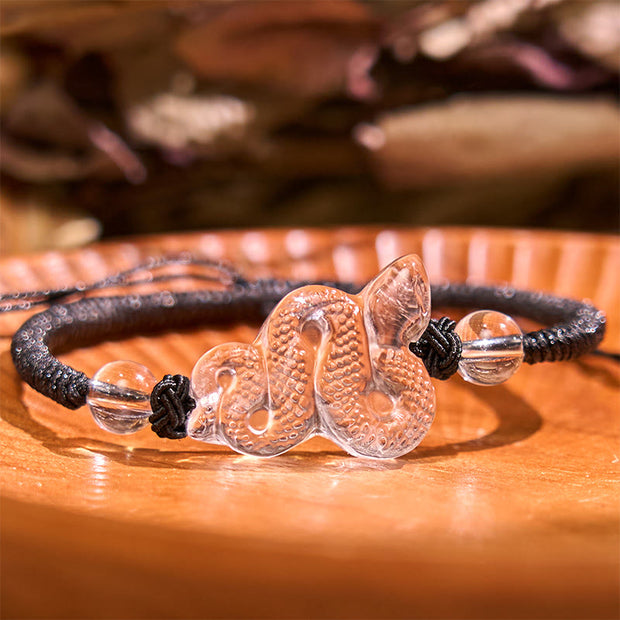 Buddha Stones White Crystal String Year Of The Snake Healing Bracelet