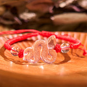 Buddha Stones White Crystal String Year Of The Snake Healing Bracelet