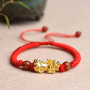 FREE Today: Wealth and Luck PiXiu Agate Om Mani Padme Hum String Braided Bracelet