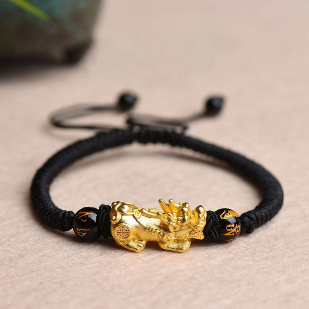 FREE Today: Wealth and Luck PiXiu Agate Om Mani Padme Hum String Braided Bracelet