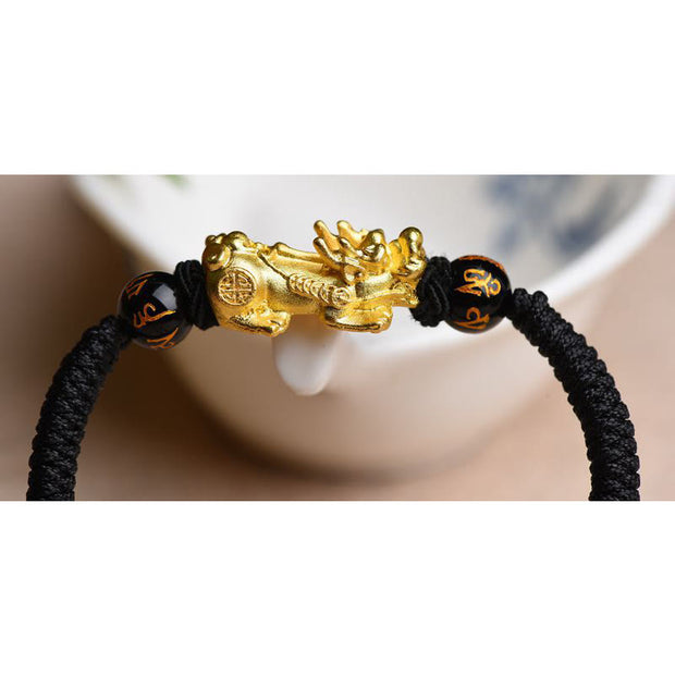 FREE Today: Wealth and Luck PiXiu Agate Om Mani Padme Hum String Braided Bracelet