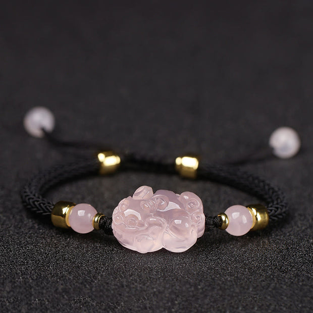 FREE Today: Warmth and Luck PiXiu Pink Crystal String Braided Bracelet