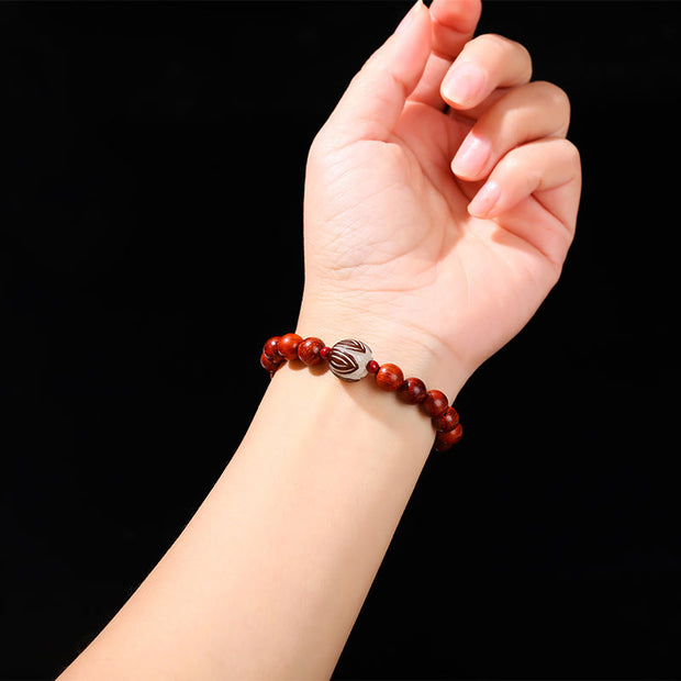 FREE Today: Warmth Cure Natural Rosewood Cyan Jade Bodhi Seed Lotus Bracelet