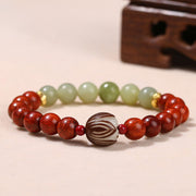 FREE Today: Warmth Cure Natural Rosewood Cyan Jade Bodhi Seed Lotus Bracelet