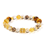 Buddha Stones Natural Citrine Tiger Eye Prosperity Bracelet