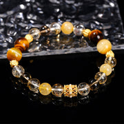 Buddha Stones Natural Citrine Tiger Eye Prosperity Bracelet