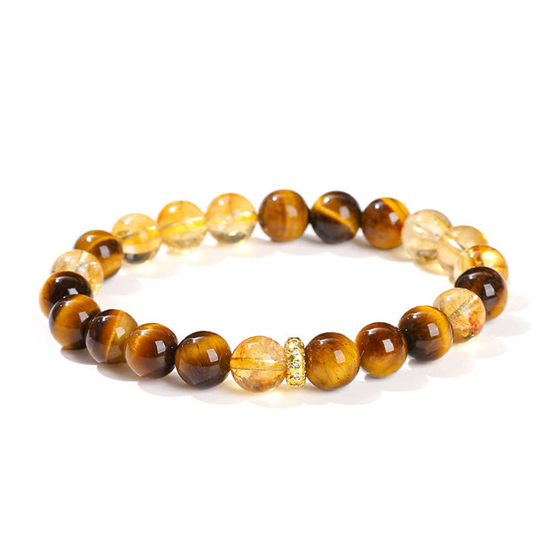 Buddha Stones Natural Tiger Eye Citrine Beads Strength Bracelet Bracelet BS 10