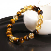 Buddha Stones Natural Tiger Eye Citrine Beads Strength Bracelet