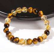 Buddha Stones Natural Tiger Eye Citrine Beads Strength Bracelet