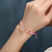 FREE Today: Warmth and Luck PiXiu Pink Crystal String Braided Bracelet