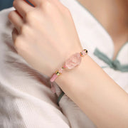 FREE Today: Warmth and Luck PiXiu Pink Crystal String Braided Bracelet