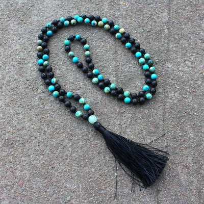 Buddha Stones Emperor Stone Lava Rock Beads Tassel Happiness Necklaces Pendants