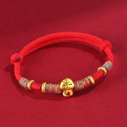 Buddha Stones Handmade Red String Copper Year Of Snake Protection Braided Bracelet