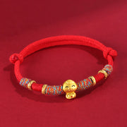 Buddha Stones Handmade Red String Copper Year Of Snake Protection Braided Bracelet