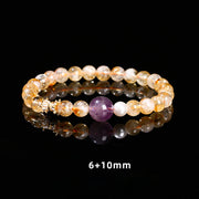 Buddha Stones Natural Citrine Amethyst Prosperity Bracelet Bracelet BS 9