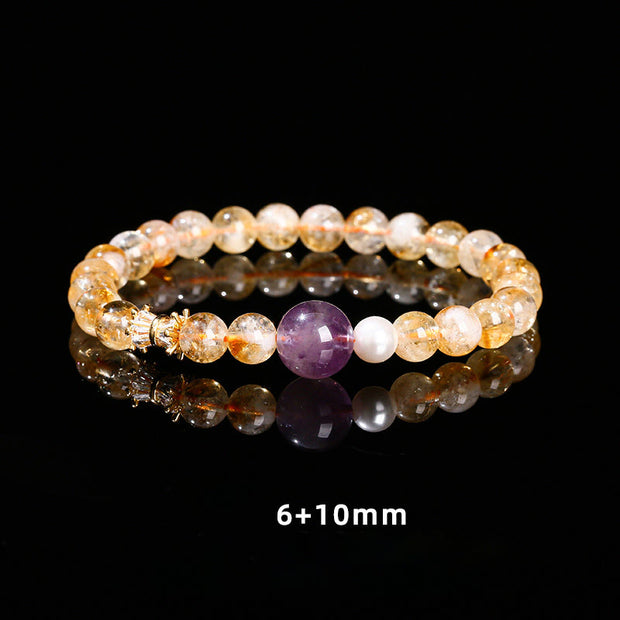 Buddha Stones Natural Citrine Amethyst Prosperity Bracelet Bracelet BS 9