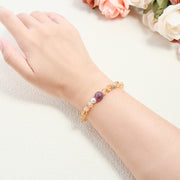 Buddha Stones Natural Citrine Amethyst Prosperity Bracelet Bracelet BS 4