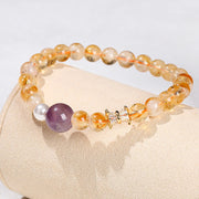 Buddha Stones Natural Citrine Amethyst Prosperity Bracelet Bracelet BS 10