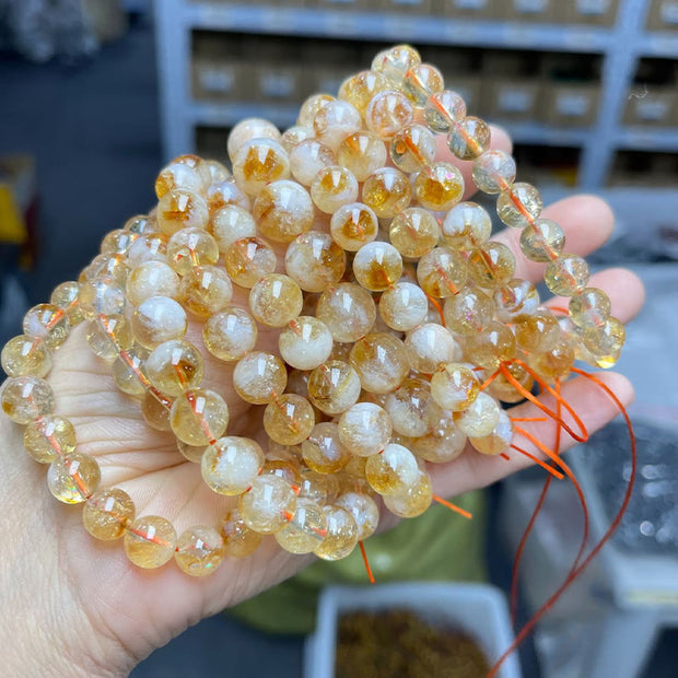 Buddha Stones Natural Citrine Snowflake Crystal Prosperity Bracelet