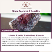 Buddha Stones Natural Super Seven Crystal Plum Blossom Spiritual Chain Bag Hanging Decoration
