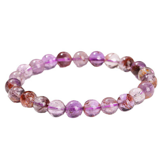 Buddha Stones Natural Purple Phantom Love Wisdom Bracelet