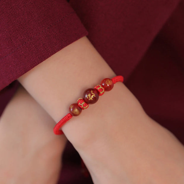 Buddha Stones Handmade Red Agate Chinese Zodiac Red String Braided Protection Bracelet Bracelet BS 15